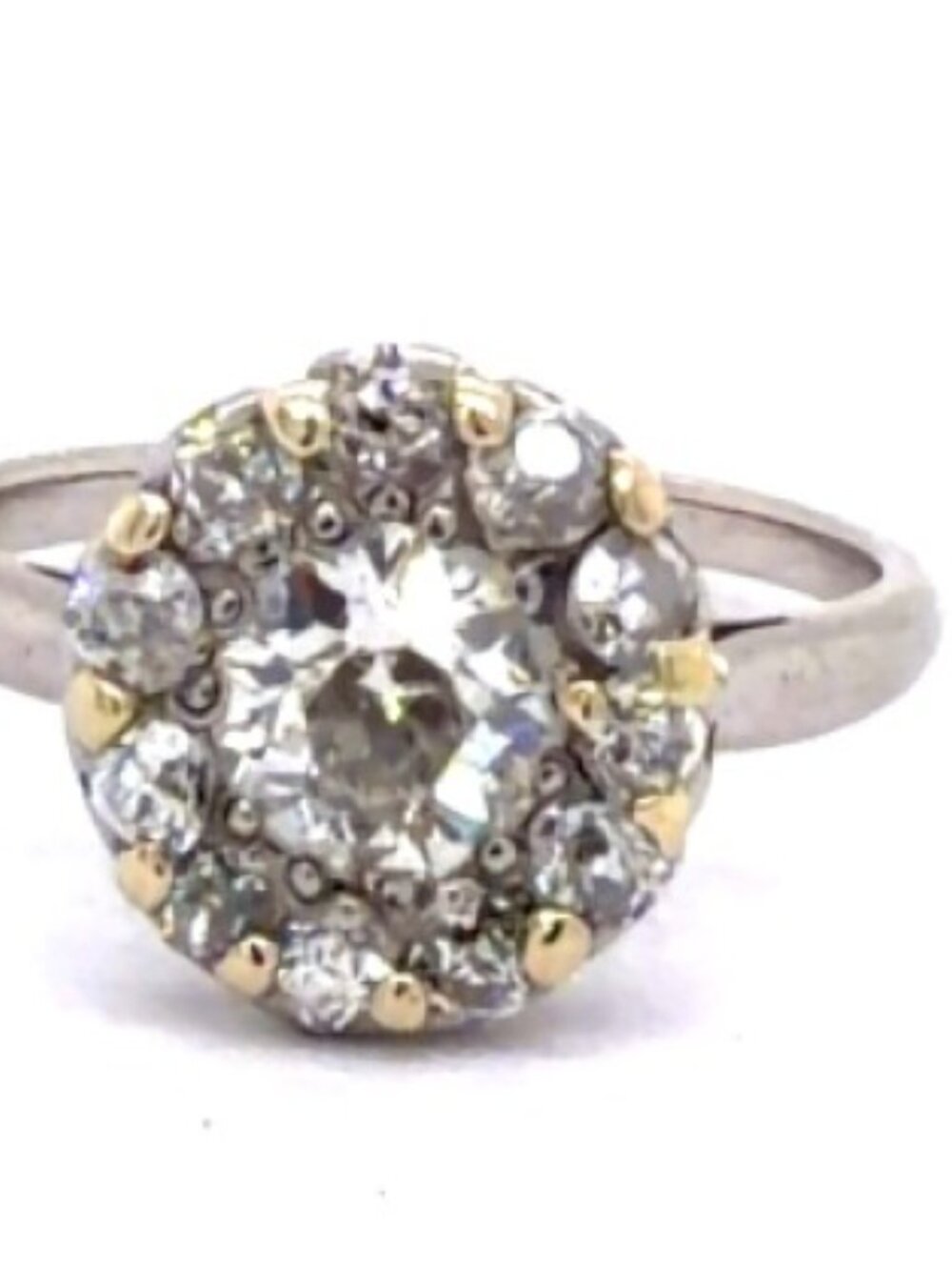 Art Deco White Gold Diamond Stunning Old European Engagement Ring